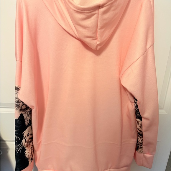 Pink Cat Print Hoodie - Picture 4 of 5